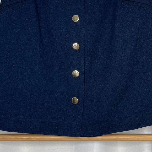 SOLD Country Road Blue A-Line Button Mini Skirt 8 - Picture 5 of 9